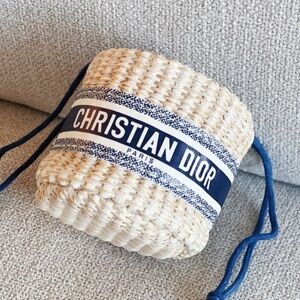 Christian Dior Straw Mini Bucket Bag